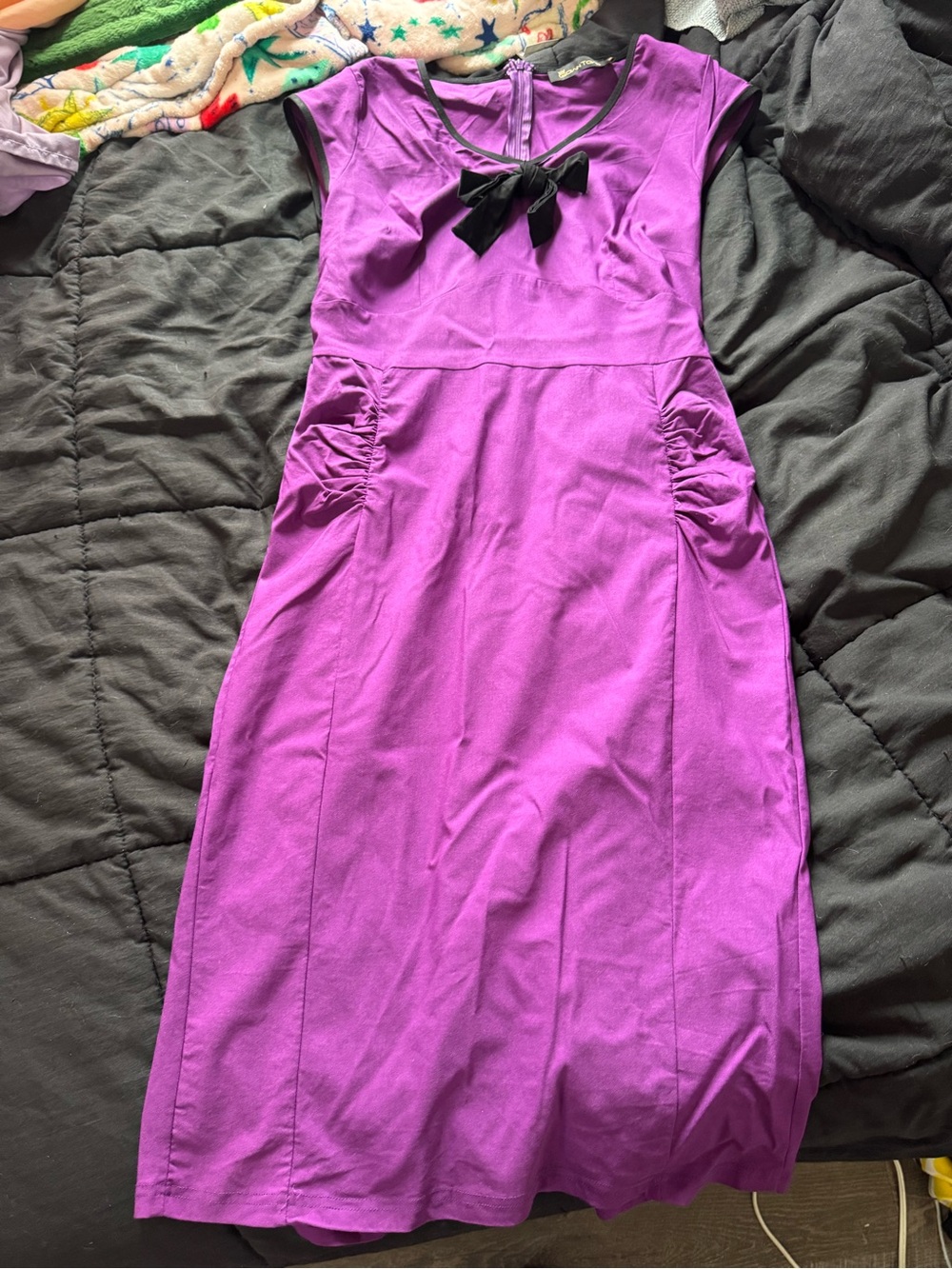 Purple Gown Town Wiggle Dress w Ruched Sides XL